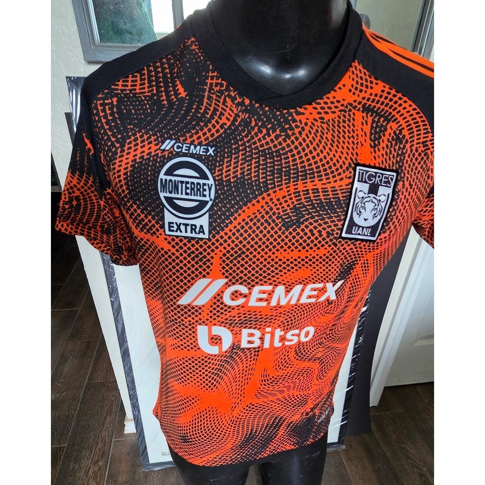 Adidas Tigres UANL 2022-23 Third Jersey Orange Black Heat.Rdy Mens Medium